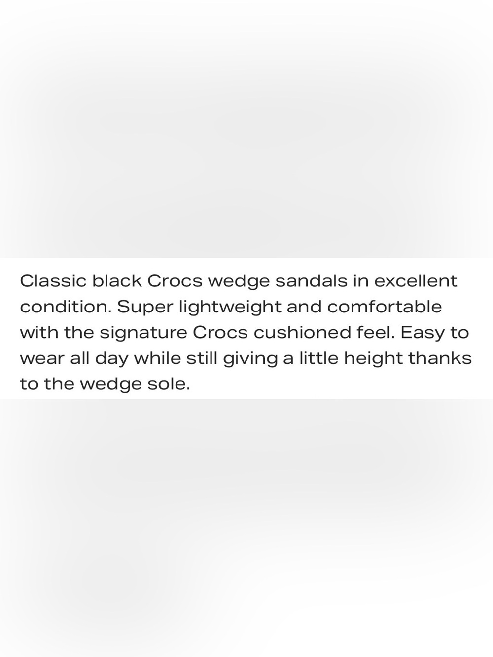 Crocs Women's Black Wedge Heel Summer Slide Sandals, great condition size 7 - Picture 9 of 9